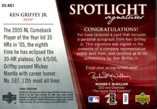 Ken Griffey Jr. 2004 Ovation Spotlight Autographed Card
