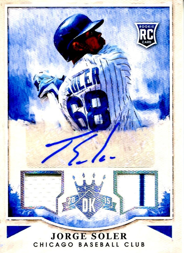 Jorge Soler Autographed 2015 Panini Diamond Kings Rookie Jersey Card #102/299