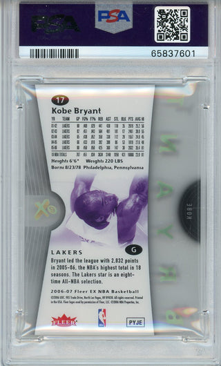 Kobe Bryant 2006 Fleer E-X Card #17 (PSA Mint 9)