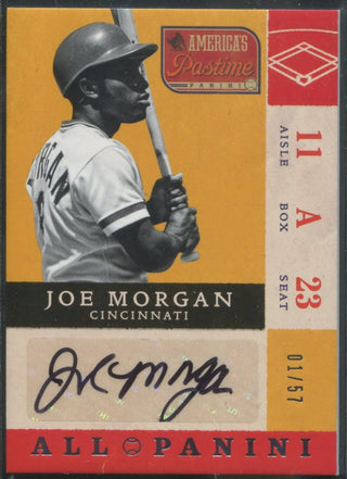 Joe Morgan 2013 Panini America`s Past Time Autographed Card