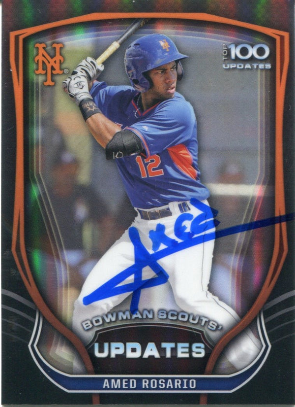 Amed Rosario Autographed 2015 Bowman Scouts' Updates Rookie Card