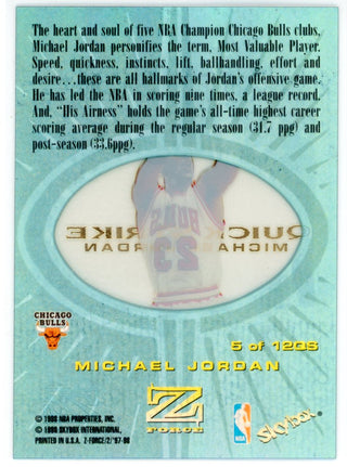 Michael Jordan 1998 Skybox Z Force Quick Strike Card #5