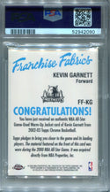 Kevin Garnett 2002 Topps Chrome Freshman Fabric #FFKG PSA GEM MT 10 Card