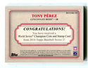 Tony Perez 2016 Topps Genuine US Postage Stamp Card #WCCSRTP 14/25
