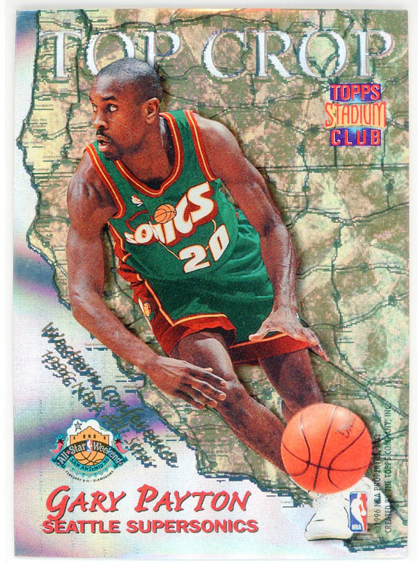 Michael Jordan Gary Payton 1996 Topps Stadium Club Top Crop Card