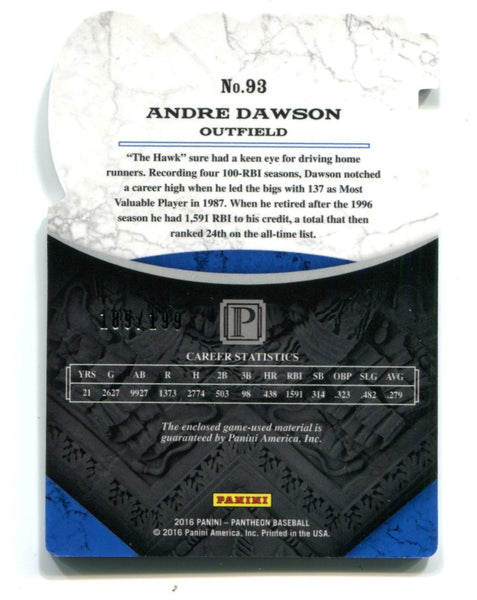 ANDRE DAWSON 2016 PANTHEON "1500 RBI CLUB" MONTREAL EXPOS HOF  JERSEY PATCH /199!