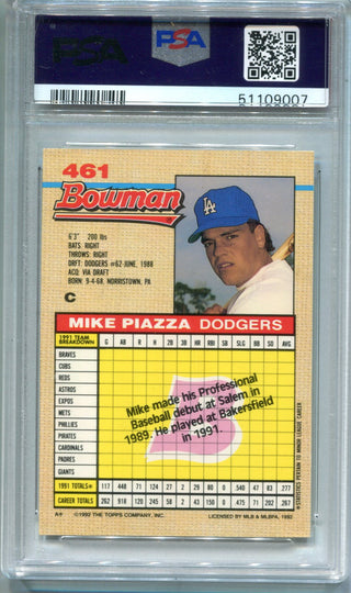 Mike Piazza 1992 Bowman #661 (PSA EX-MT 6) Card