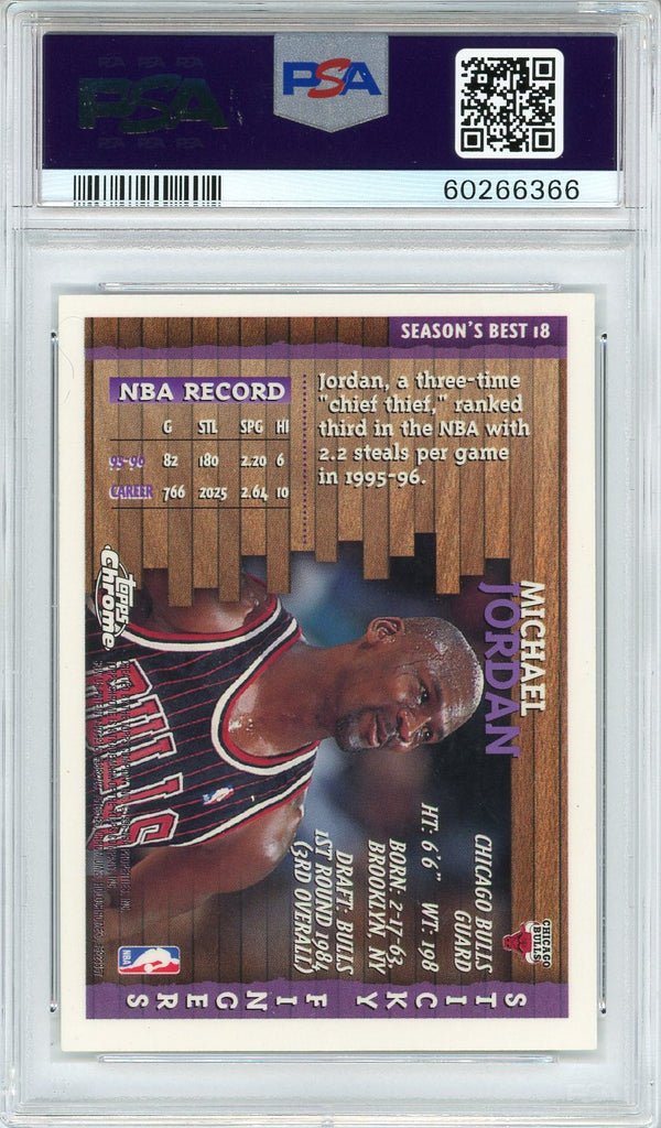 Michael Jordan 1996 Topps Chrome Season's Best Card #18 (PSA NM-MT