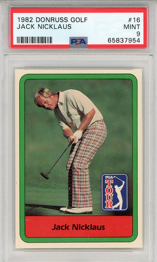 Jack Nicklaus 1982 Donruss Golf Card #16 (PSA Mint 9)