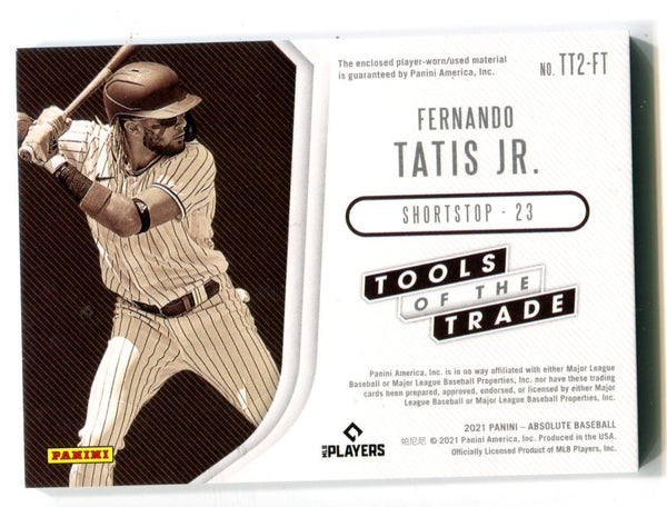 Fernando Tatis Jr. 2021 Absolute Tools of the Trade #TT2-FT Dual Jersey Relic