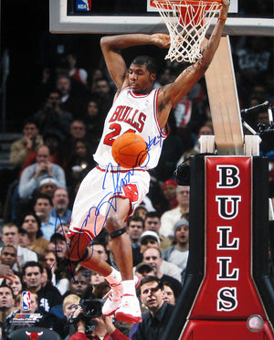 Tyrus Thomas Autographed Chicago Bulls Reverse Dunk 16x20 Photo