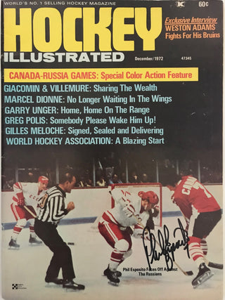 Phil Esposito Signed Hockey Illustrated December 1972 