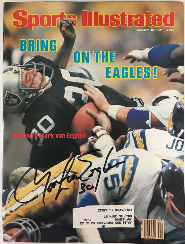 Mark Van Eeghen Signed Sports Illustrated January 19 1981