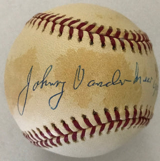 Johnny Vander Meer Autographed Official National League Baseball