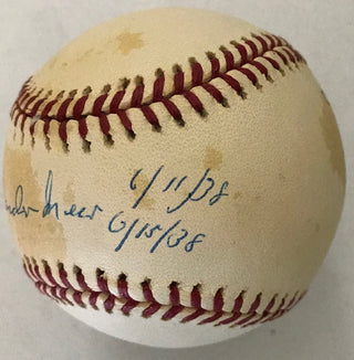 Johnny Vander Meer Autographed Official National League Baseball