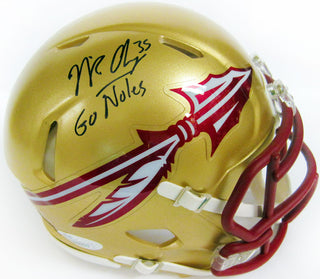 Nick O'Leary Go Noles Autographed Florida State Seminoles Mini Helmet (JSA)