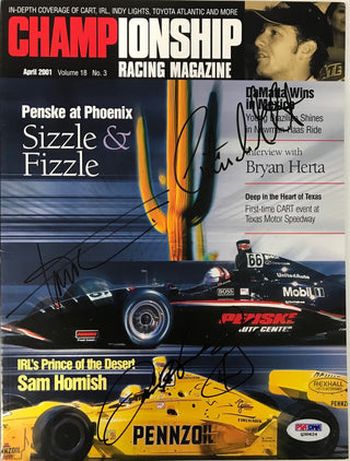 Sam Hornish Jr  Christian Da Matta Gil de Ferran Signed Championship Racing April 2001 (PSA)