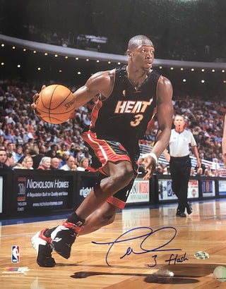 Dwyane Wade Flash Autographed / Signed Baseline Drive 16x20 Photo