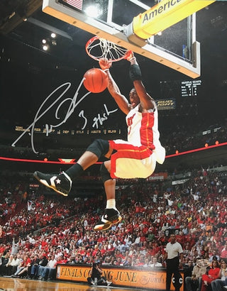 Dwyane Wade Autographed "Flash" 2 Hand Dunk 16x20 Photo