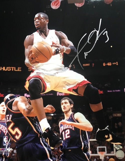 Dwyane Wade Autographed Over Vince Carter 16x20 Photo