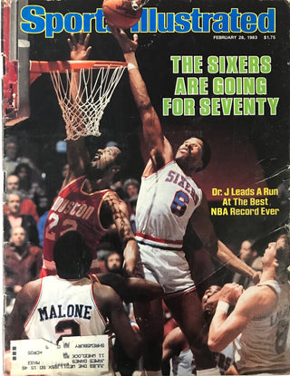 Julius Erving Unsigned Sports Illustrated February 28 1983