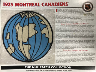 NHL 1925 Montreal Canadiens Official Patch on Team History Card