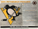 1991 Pittsburgh Penquins Official Patch on Team History Card