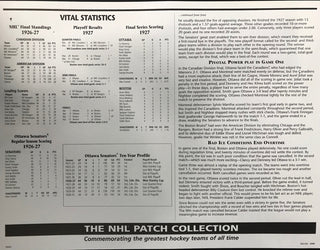 1927 Ottawa Senators Official Patch on Team History Card