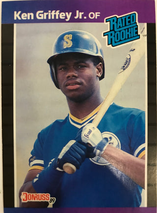 Ken Griffey Jr Unsigned 1989 Donruss Rated Rookie Card