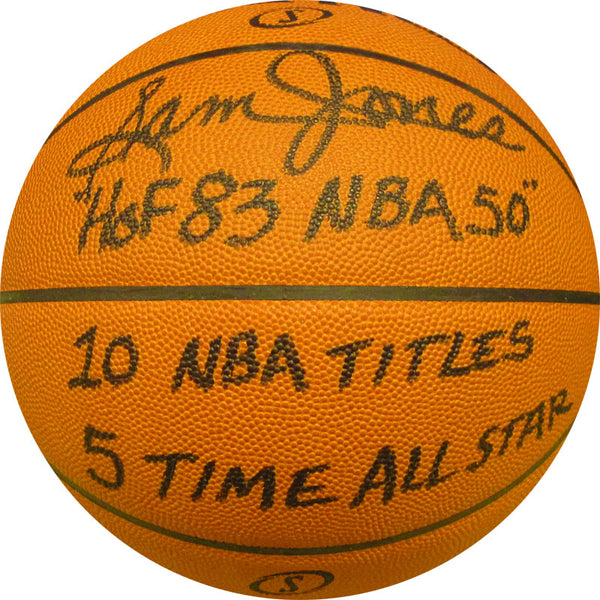 Sam Jones Autographed Leather Basketball