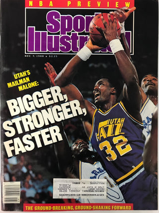 Karl Malone Unsigned Sports Illustrated Magazine November 7 1988