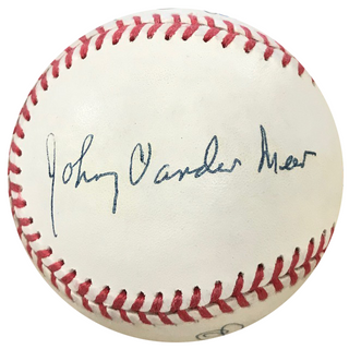 Larsen, Feller, Perry, Hunter, Vander Meer Autographed Baseball (JSA)