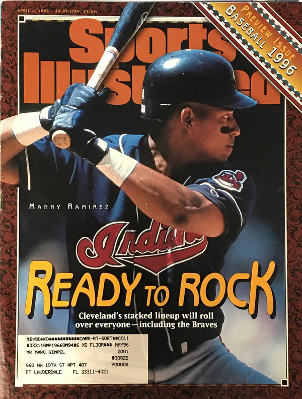 Manny Ramirez Unsigned Sports Illustrated Magazine April 1 1996