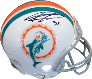 Kenyan Drake Autographed Miami Dolphins Throwback Mini Helmet (JSA)