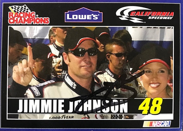 Jimmie Johnson Autographed 2002 Racing Champions Card (JSA)