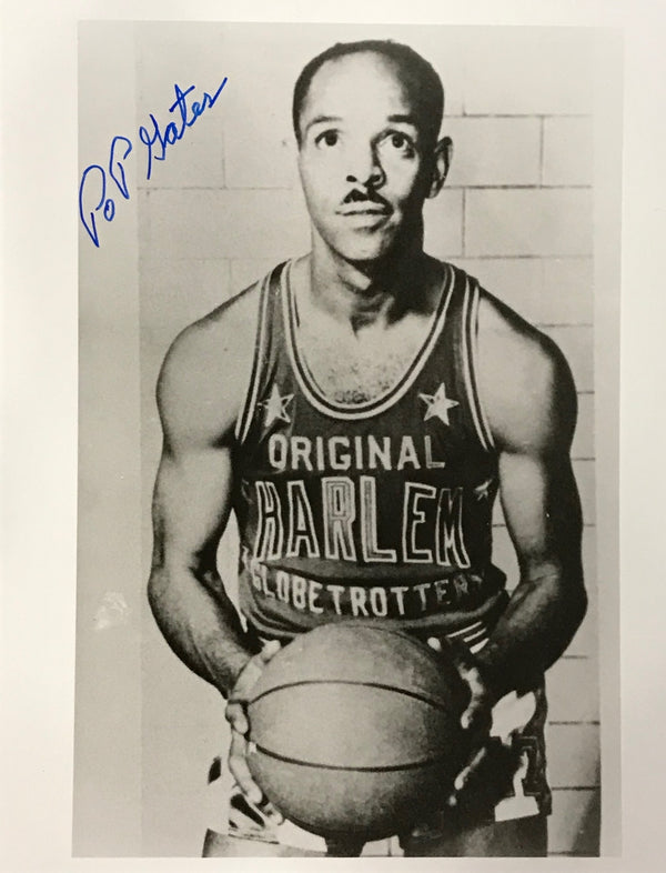 Pop Gates Harlem Globetrotters Autographed 8x10 B&W Photo