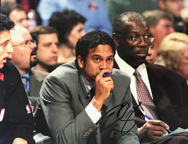 Erik Spoelstra Signed Basketball 8x10 Photo Miami Heat