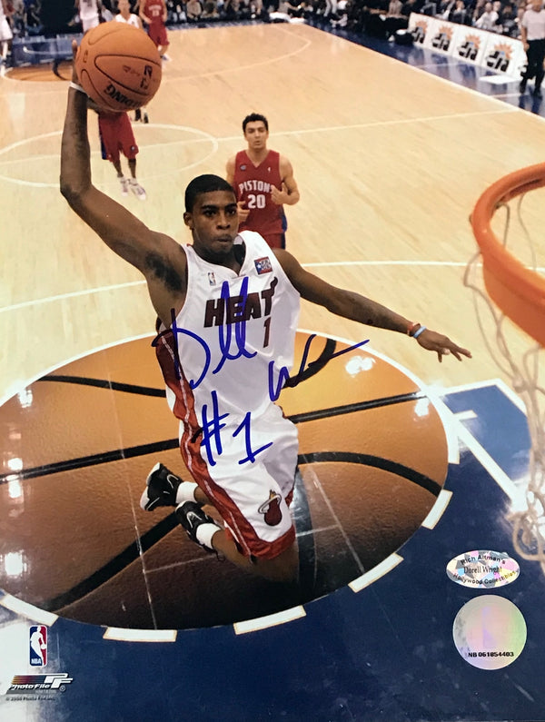 Dorell Wright Signed Basketball 8x10 Photo Miami Heat