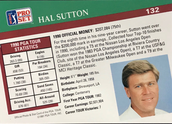 Hal Sutton Signed 1990 Pro Set Card