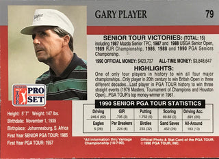 Gary Player Signed 1990 Pro Set Card