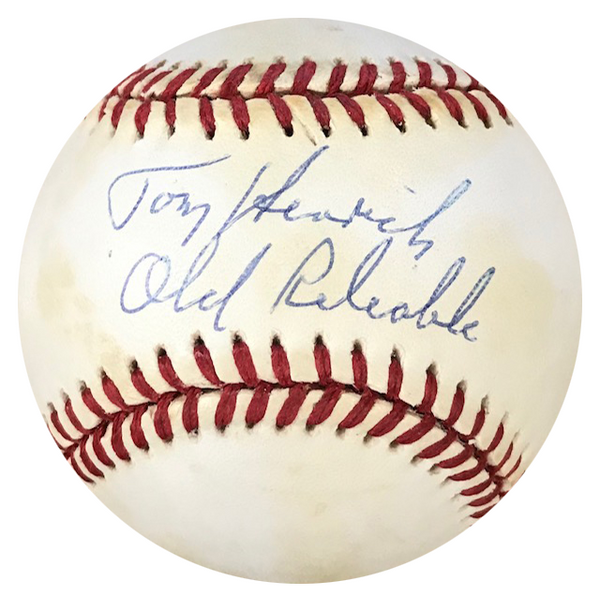 Tom Heinrich "Old Reliable" Autographed Official National League Baseball