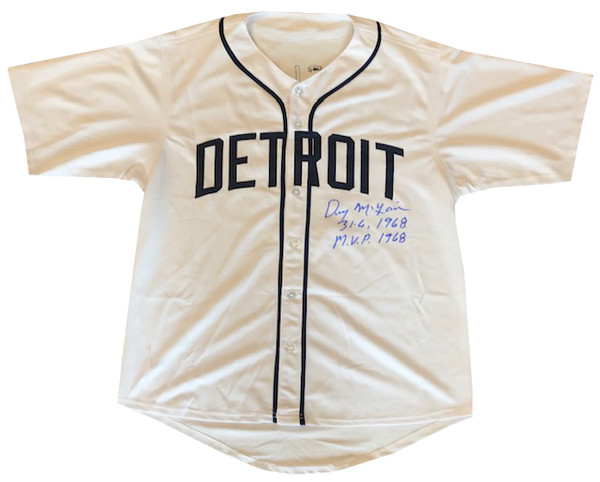 Denny McLain Signed Jersey Inscribed 31-6, 1968 and CY 68-69 (Tristar)