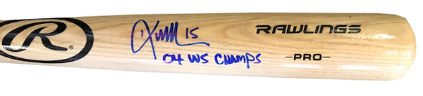Kevin Millar "04 WS Champs" Autographed Natural Ash Bat (JSA)
