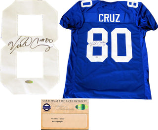 Victor Cruz Autographed New York Giants Blue Jersey