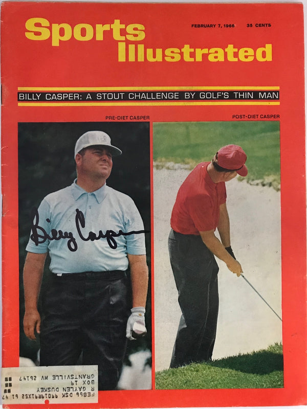 Billy Casper Autographed  Sports Illustrated - February 7 1966