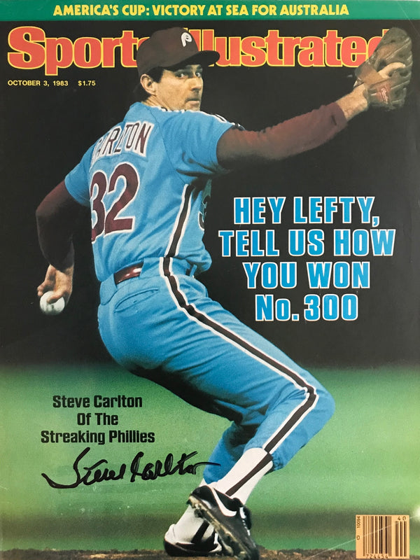 Steve Carlton Signed Sports Illustrated Magazine October 3 1983