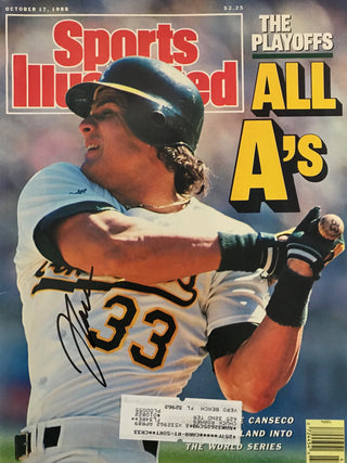 Jose Canseco Signed Sports Illustrated Magazine - October 17 1988