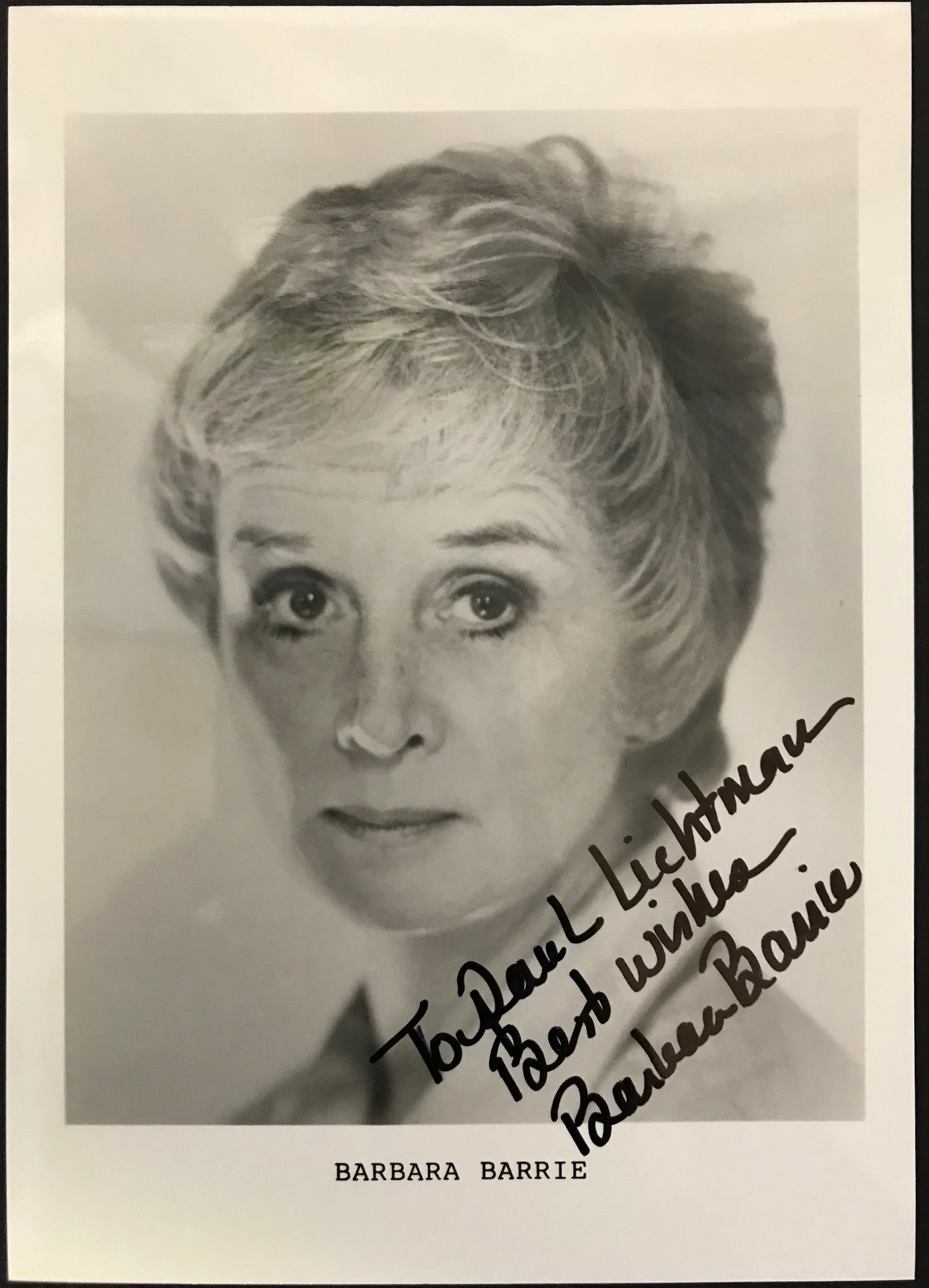 Barbara Barrie Autographed 5x7 Black & White Photo | Hollywood Collectibles