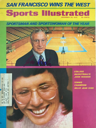 John Wooden Signed Sports Illustrated December 25 1972 (JSA)