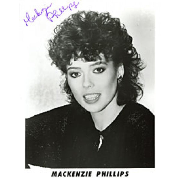Mackenzie Phillips Autographed / Signed Black & White Celebrity 8x10 Photo